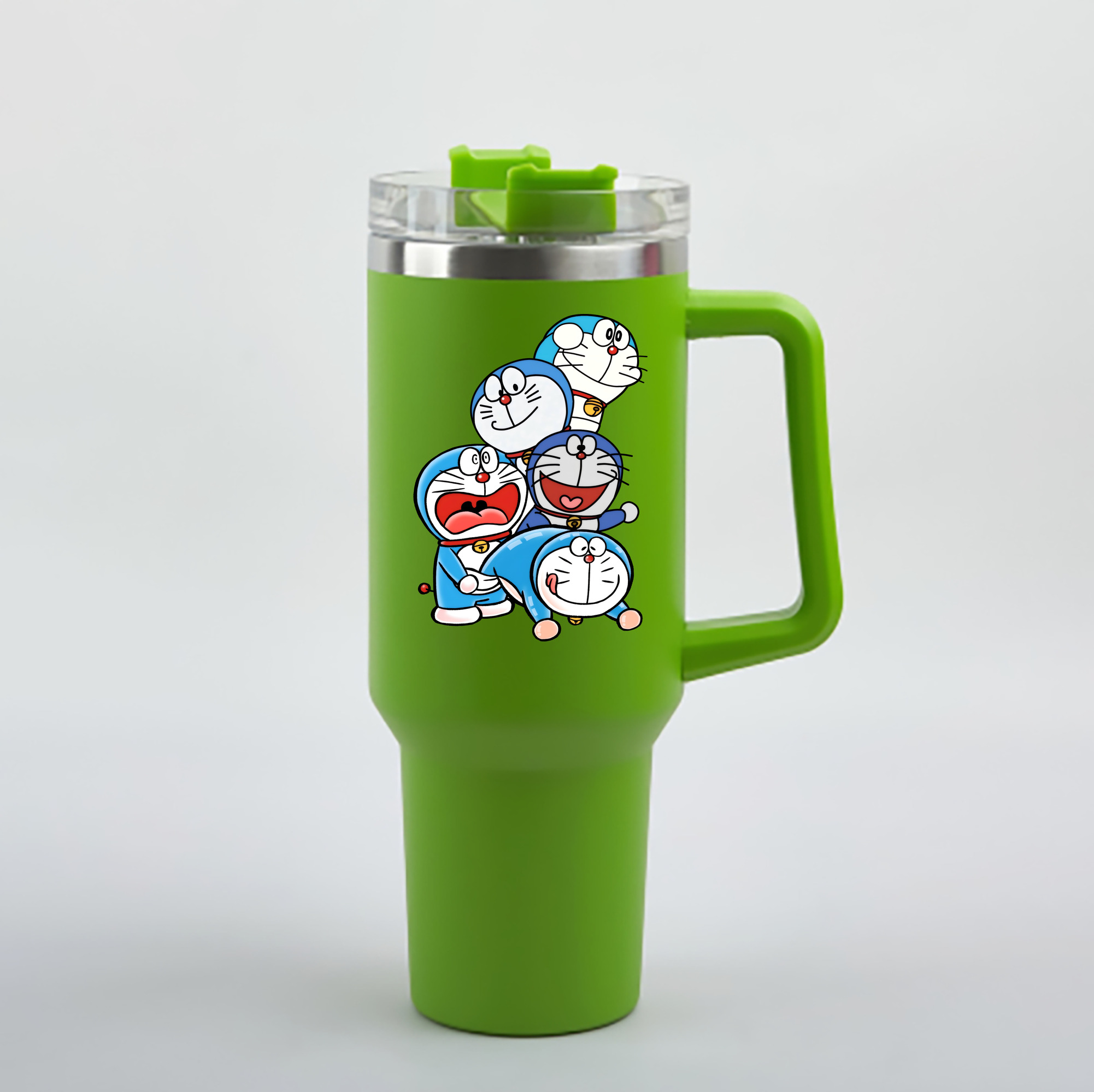 （画像用） ドラえもん Doraemon 1200mL車用タンブラー - クリスタルステッカー（プラスチックストロー付き）